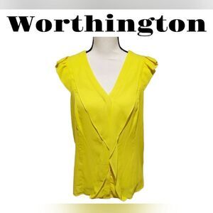 𝅺worthington blouse yellow size medium